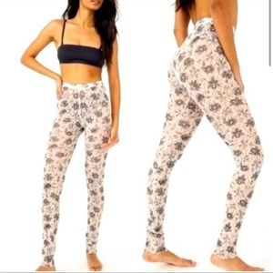 Free People Layered in Lace Ivory Combo Leggings NWT